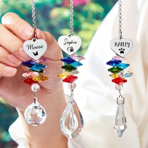 Rainbow Bridge Pet,Sun Catcher,Pet Memorial Ornament,Personalized Name,Dog / Cat/ Pet Remembrance,Dog Memorial Gifts,Dog Loss Gifts