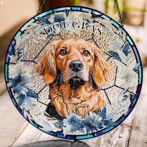 Personalized Pet Stained Glass Suncatcher Using Pet's Photo Custom Dog Sun Catcher Personalized Cat Light Catcher Memorial Gift Keepsake