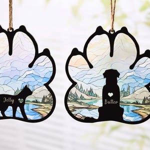 Custom Dog Memorial Stained Glass Suncatcher,Dog Memorial Suncatcher,Dog Loss Sympathy Gift,Pet Memorial Gift,Dog Remembrance Gift