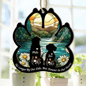Personalized Dog Loss Sympathy Gift, Dog Memorial Suncatcher, Custom Dog Suncatcher With Name, Dog Memorial Gift, Dog Remembrance Gift